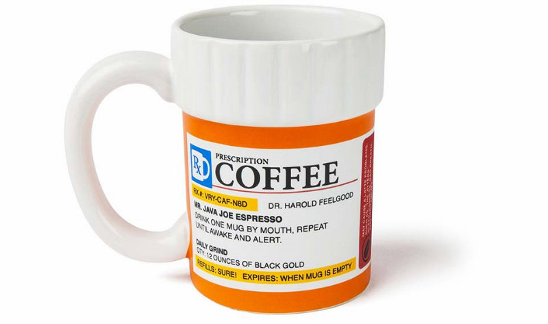 coffee in an Rx mug
